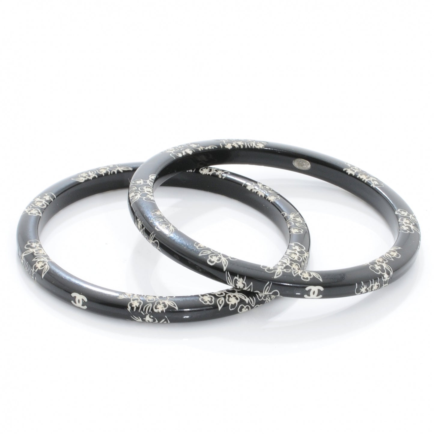 CC Camellia Engraved Bangle Set 2