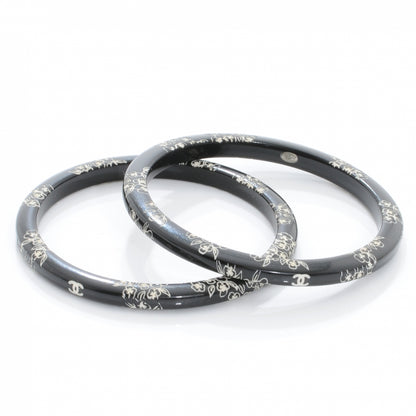 Chanel CC Camellia Engraved Bangle Set 2 4 of 6
