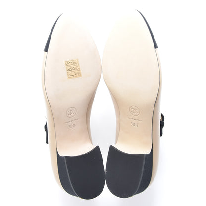 Chanel Lambskin Grosgrain Cap Toe Pumps 38.5 Beige Black 5 of 10