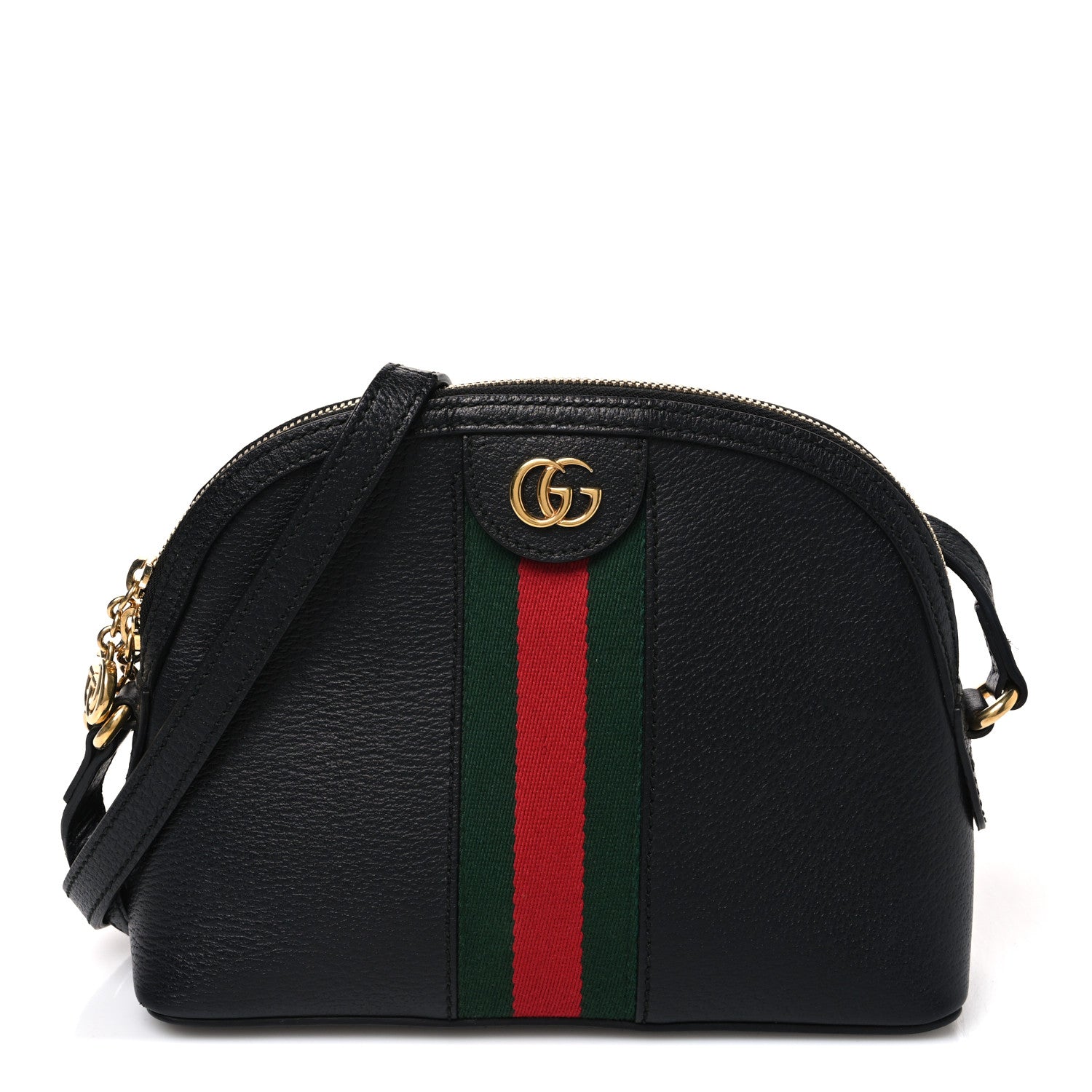 Gucci Suede Patent Web GG Small Ophidia Dome Shoulder Bag Black 1 of 10