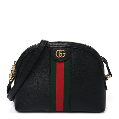 Gucci Suede Patent Web GG Small Ophidia Dome Shoulder Bag Black 1 of 10