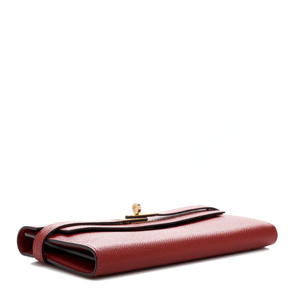 Hermes Epsom Kelly Longue Wallet Rouge Grenat 4 of 13