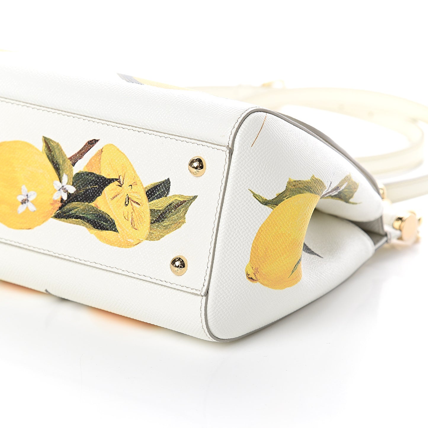 Dauphine Lemon Print Medium Miss Sicily Satchel White