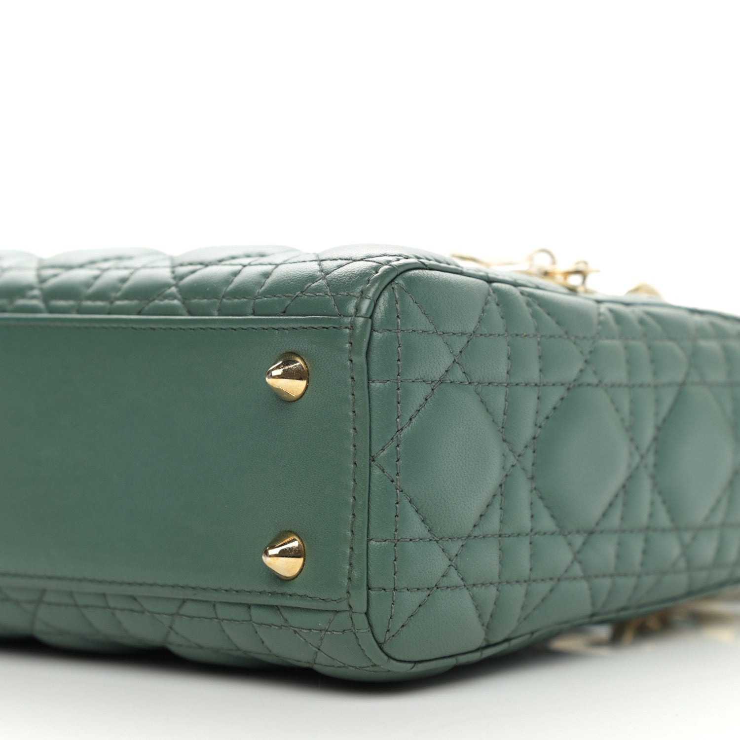 Christian Dior Lambskin Cannage Small My ABCDior Lady Dior Cedar Green 10 of 12