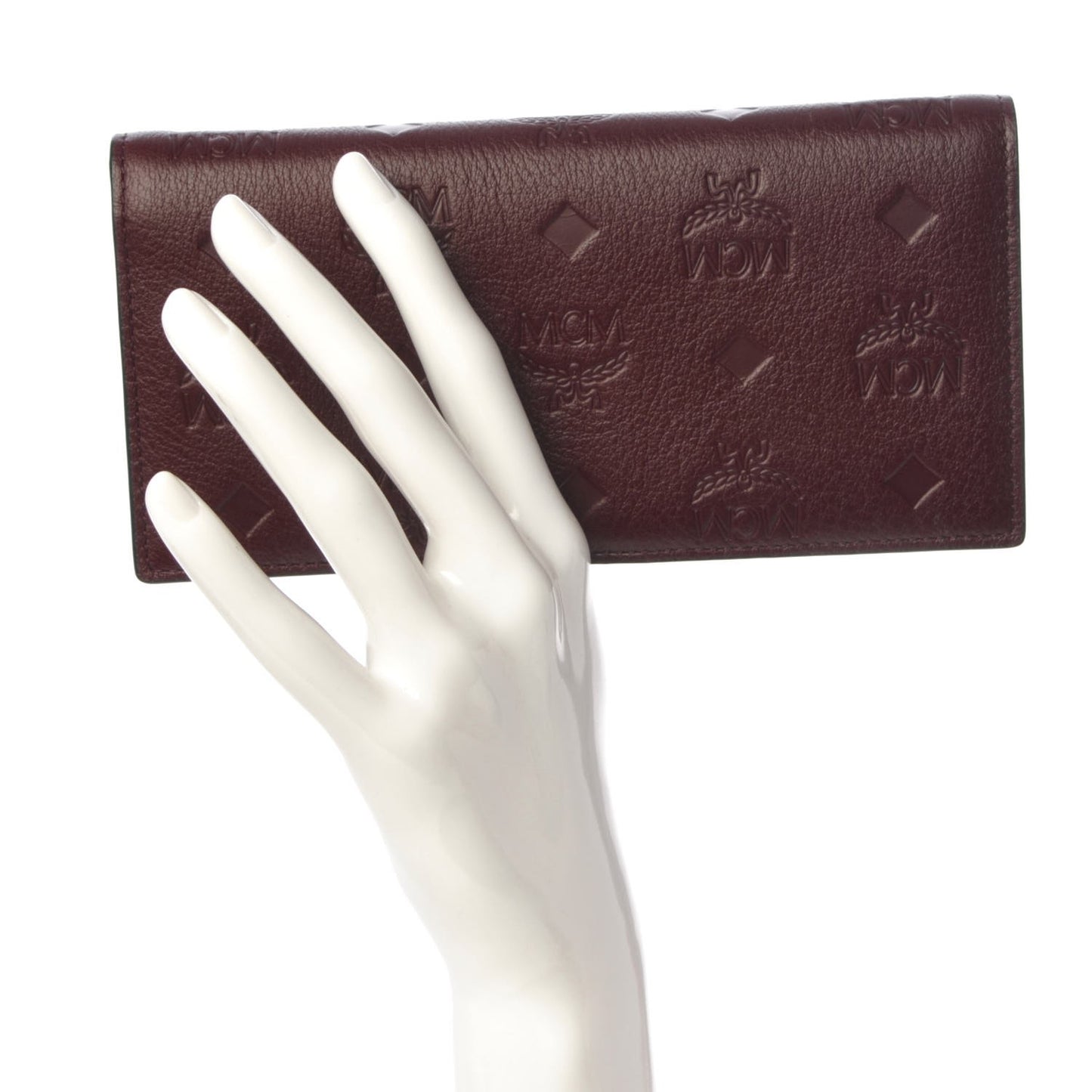 Calfskin Signature Monogram Klara Two Fold Wallet Rustic Brown