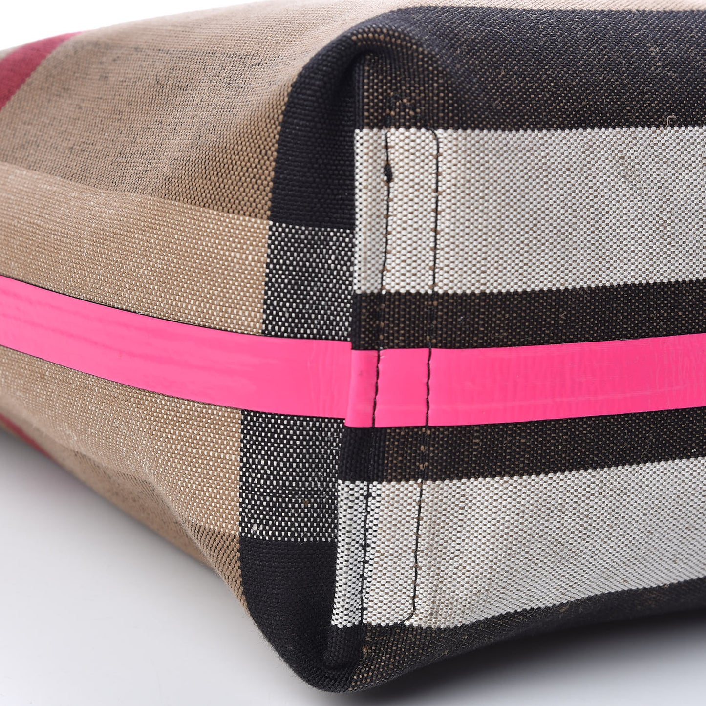 Canvas Mega Check The Giant Reversible Tote Black Neon Pink