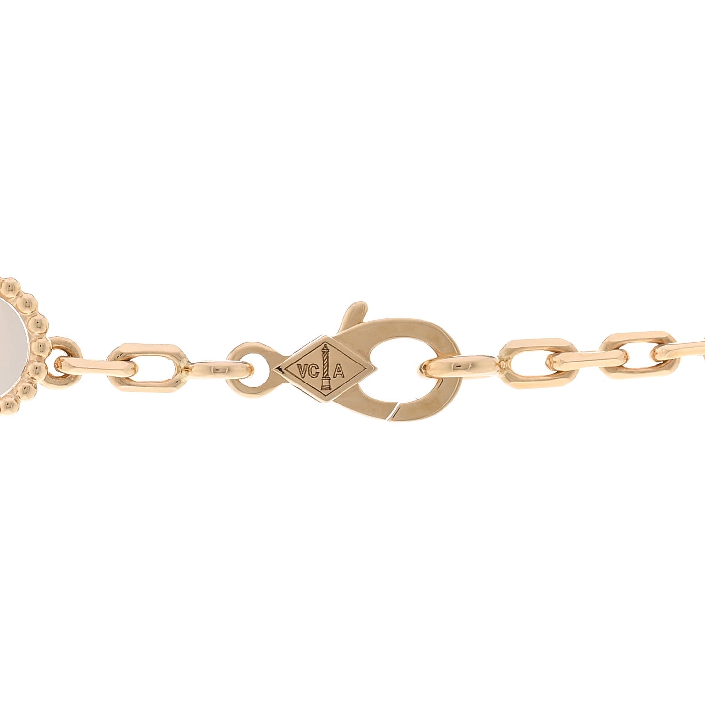18K Yellow Gold Mother of Pearl 10 Motifs Vintage Alhambra Necklace