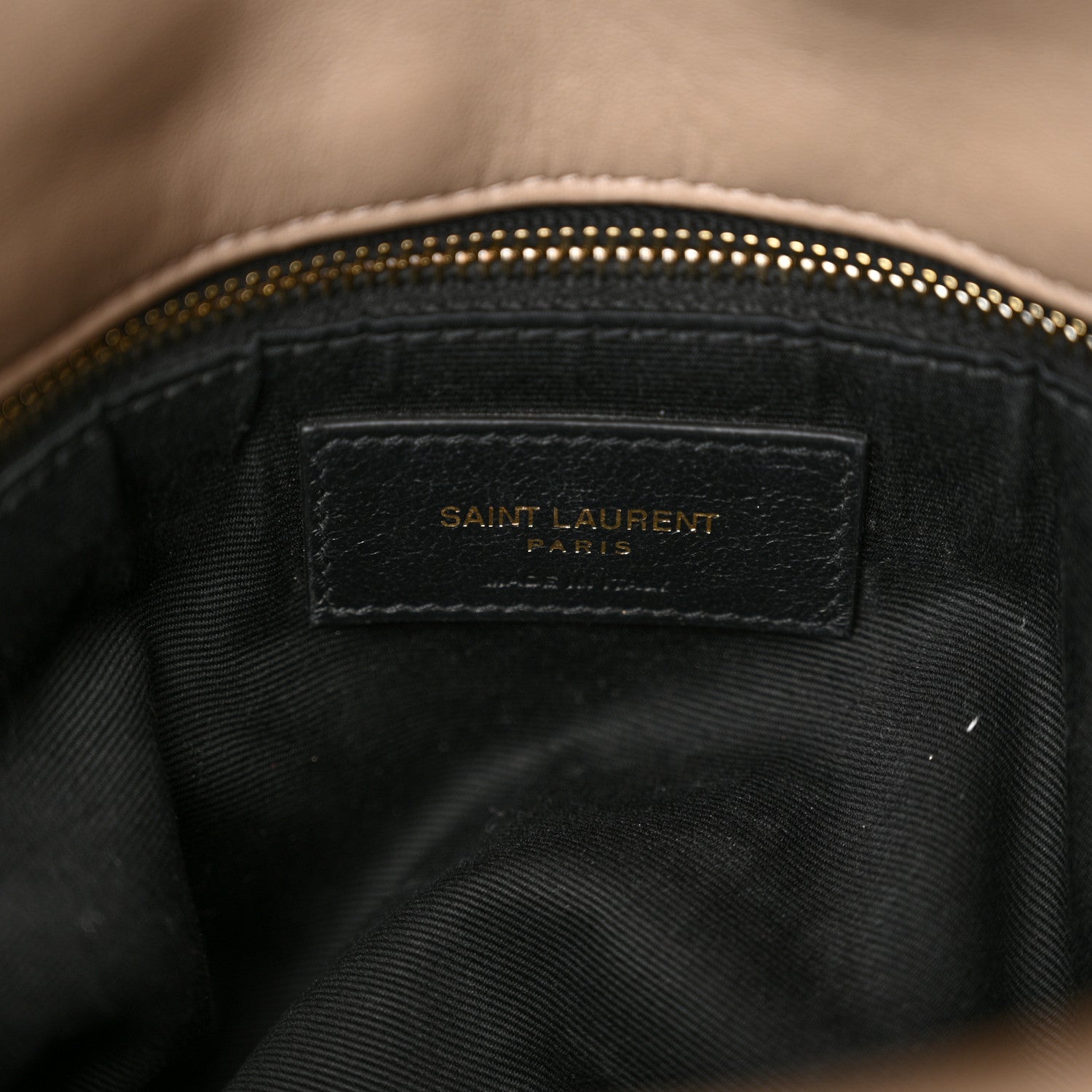 Saint Laurent Lambskin Quilted Medium Loulou Puffer Monogram Chain Satchel Dark Beige 6 of 12