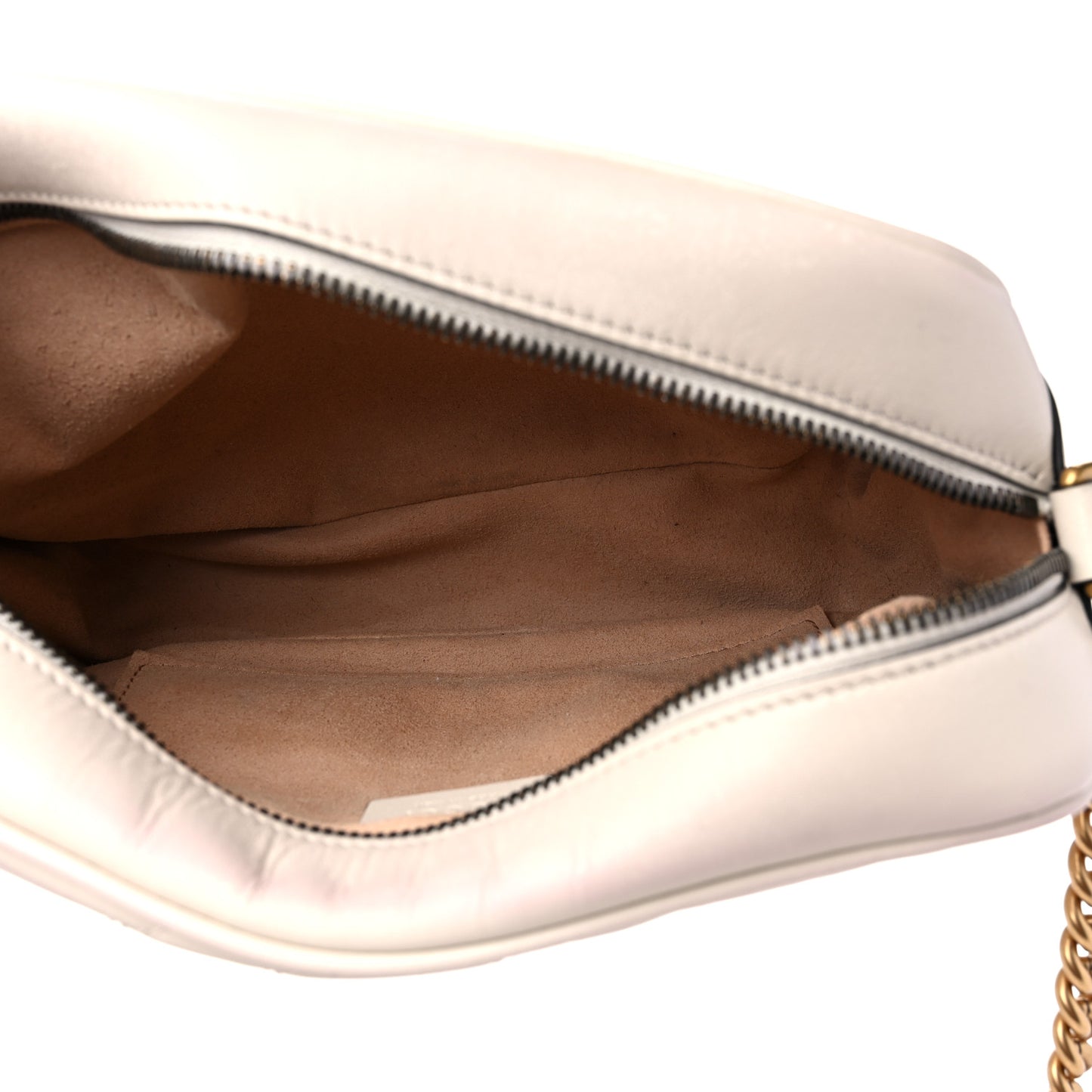 Calfskin Matelasse Small GG Marmont Chain Shoulder Bag White