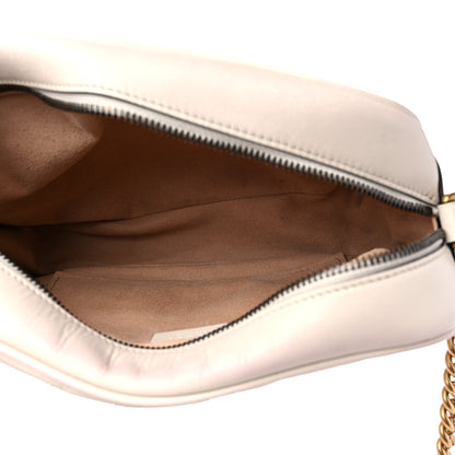 Gucci Calfskin Matelasse Small GG Marmont Chain Shoulder Bag White 5 of 17
