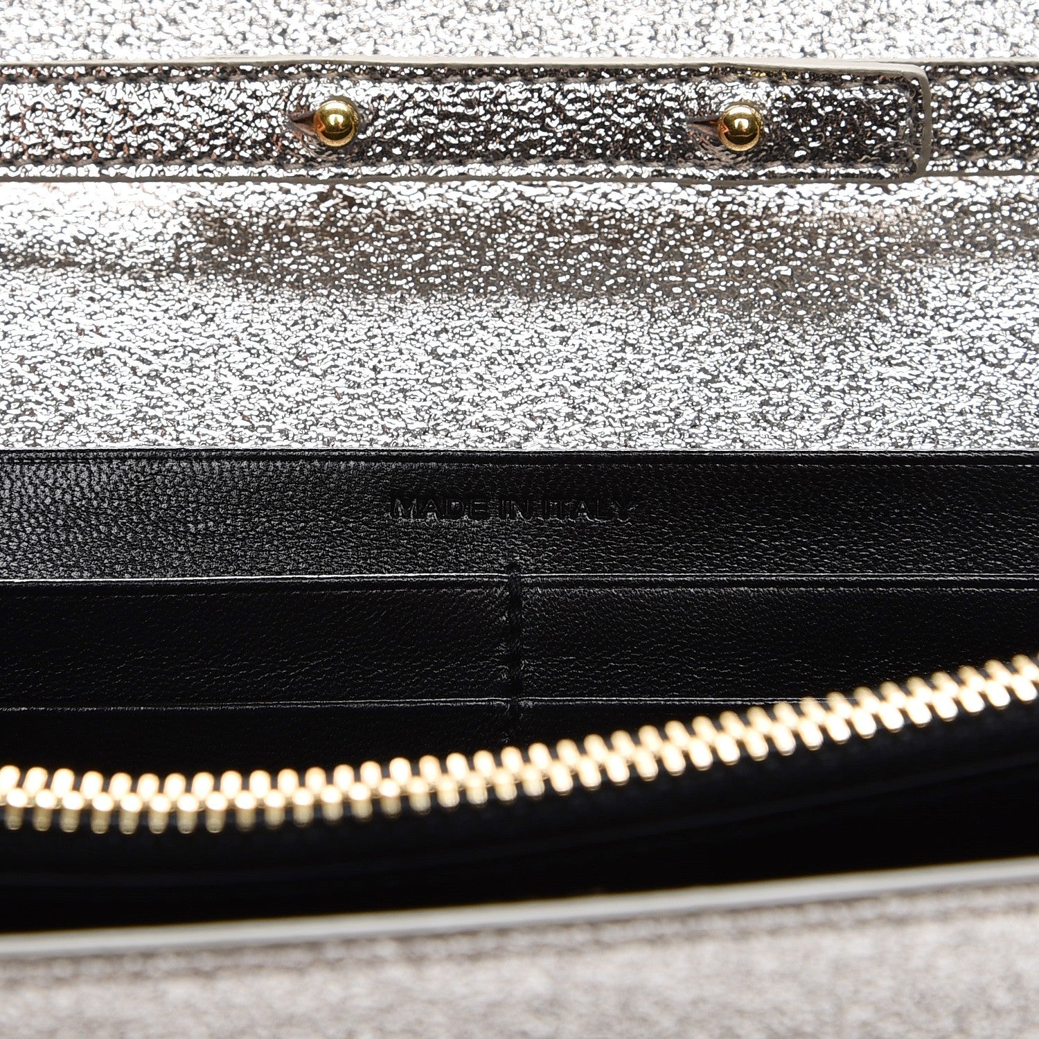 Saint Laurent Metallic Calfskin Monogram Chain Wallet Platine 7 of 7