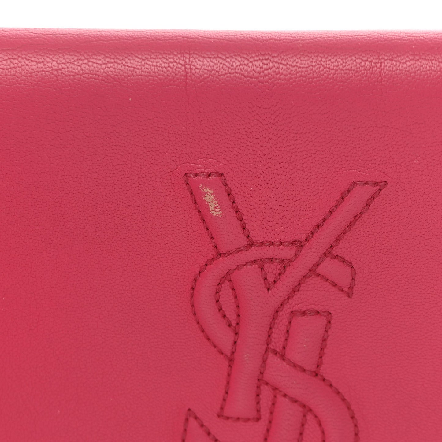 Goatskin Monogram Large Belle De Jour Clutch Lipstick Fuchsia
