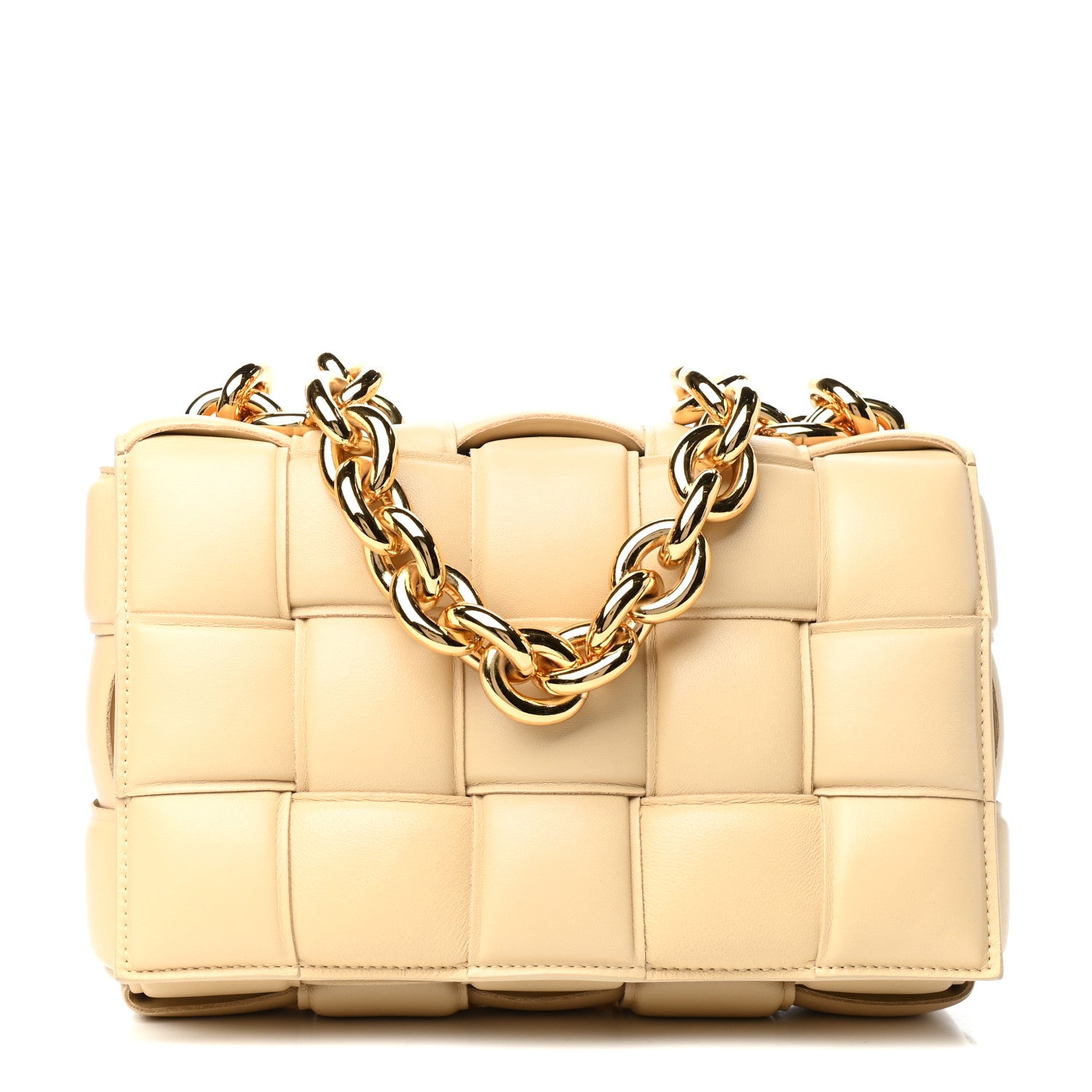 Bottega Veneta Lambskin Maxi Intreccio Padded Chain Cassette Crossbody Bag Porridge 1 of 8