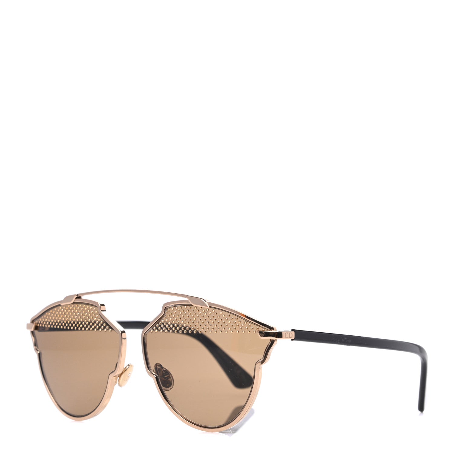 Christian Dior Studded So Real Sunglasses Gold 1 of 9