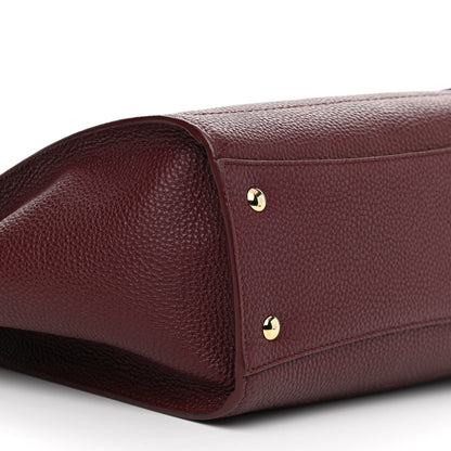 Salvatore Ferragamo Hammered Calfskin Double Handle Small Amy Tote Red 9 of 16