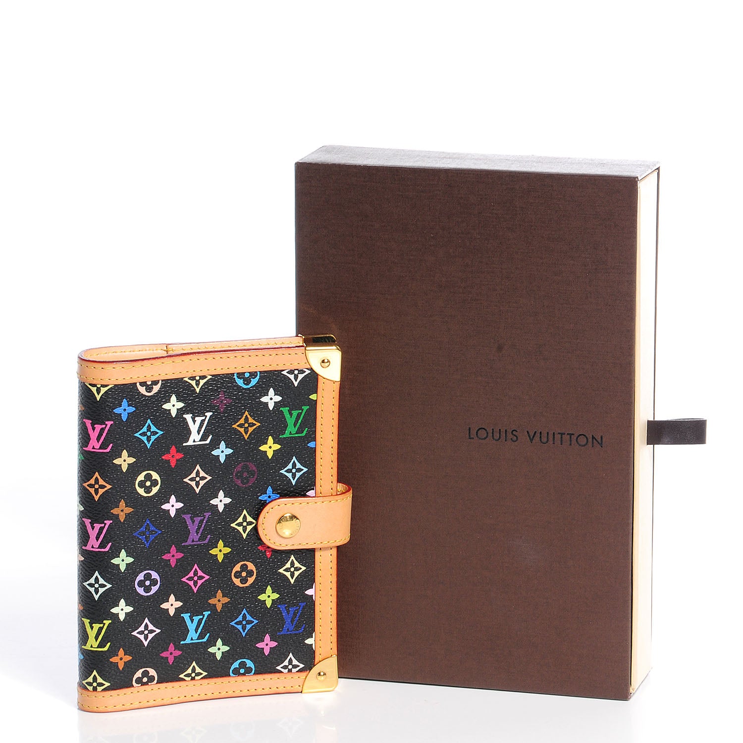 Louis Vuitton Monogram Multicolor Small Ring Agenda Cover Black 5 of 8