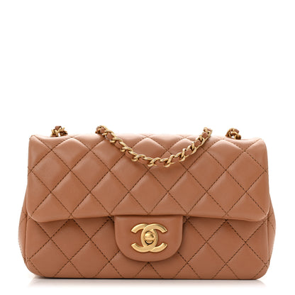 Chanel Lambskin Quilted Mini Rectangular Pearl Crush Flap Brown 1 of 11