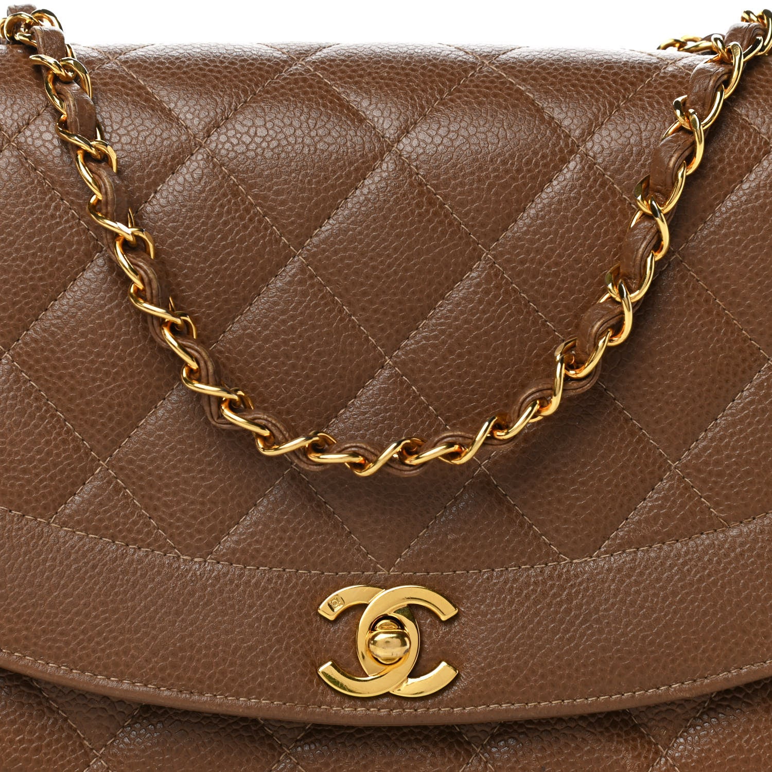 Chanel Caviar Quilted Medium Single Flap Brown 9 of 13