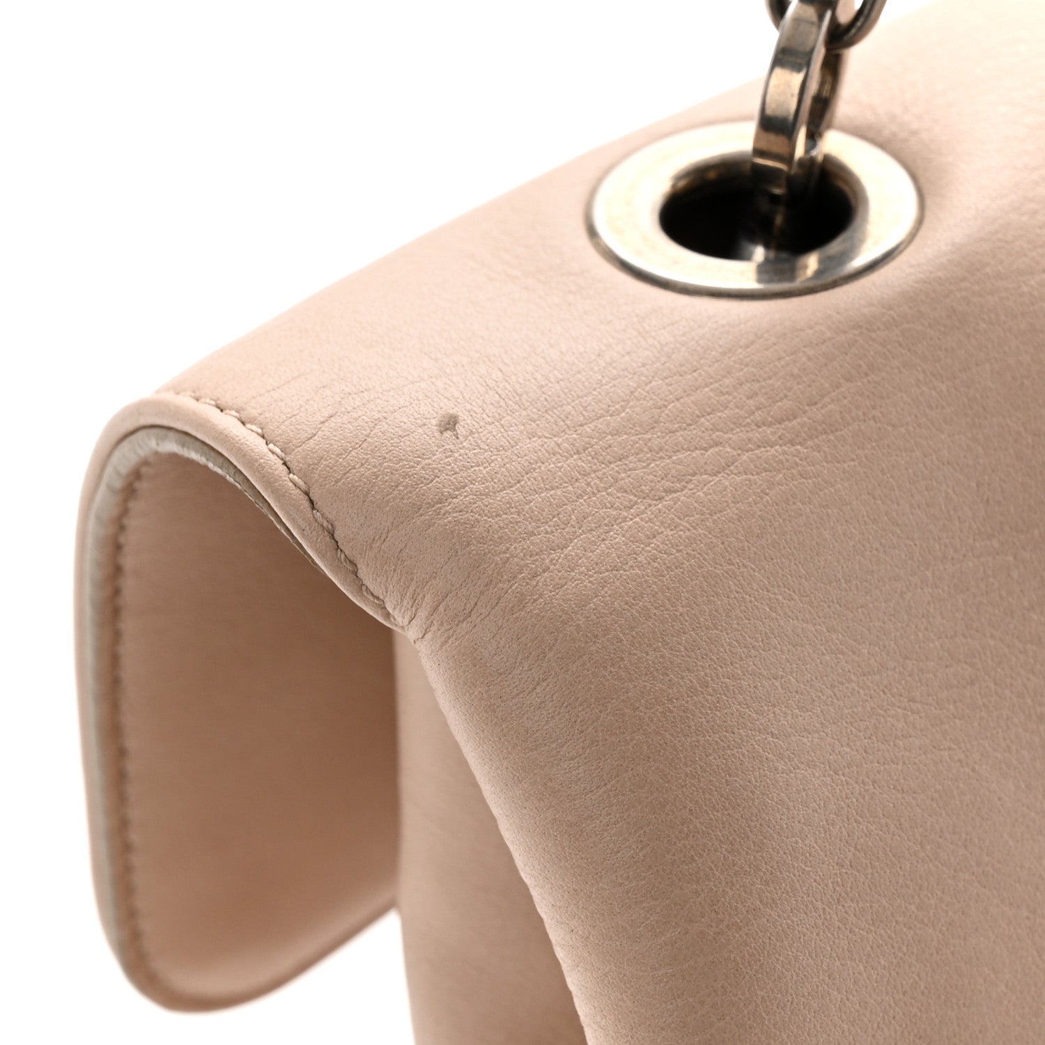 Salvatore Ferragamo Calfskin Gancini Chain Shoulder Bag New Bisque 10 of 10