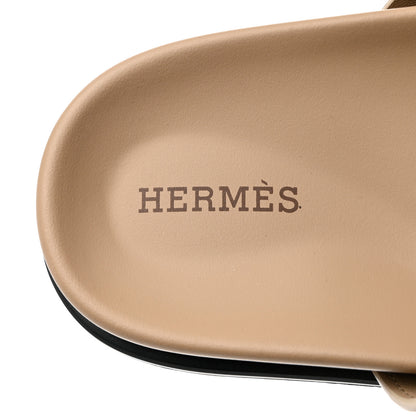 Hermes Suede Goatskin Womens Chypre Sandals 36.5 Beige Argile 7 of 9
