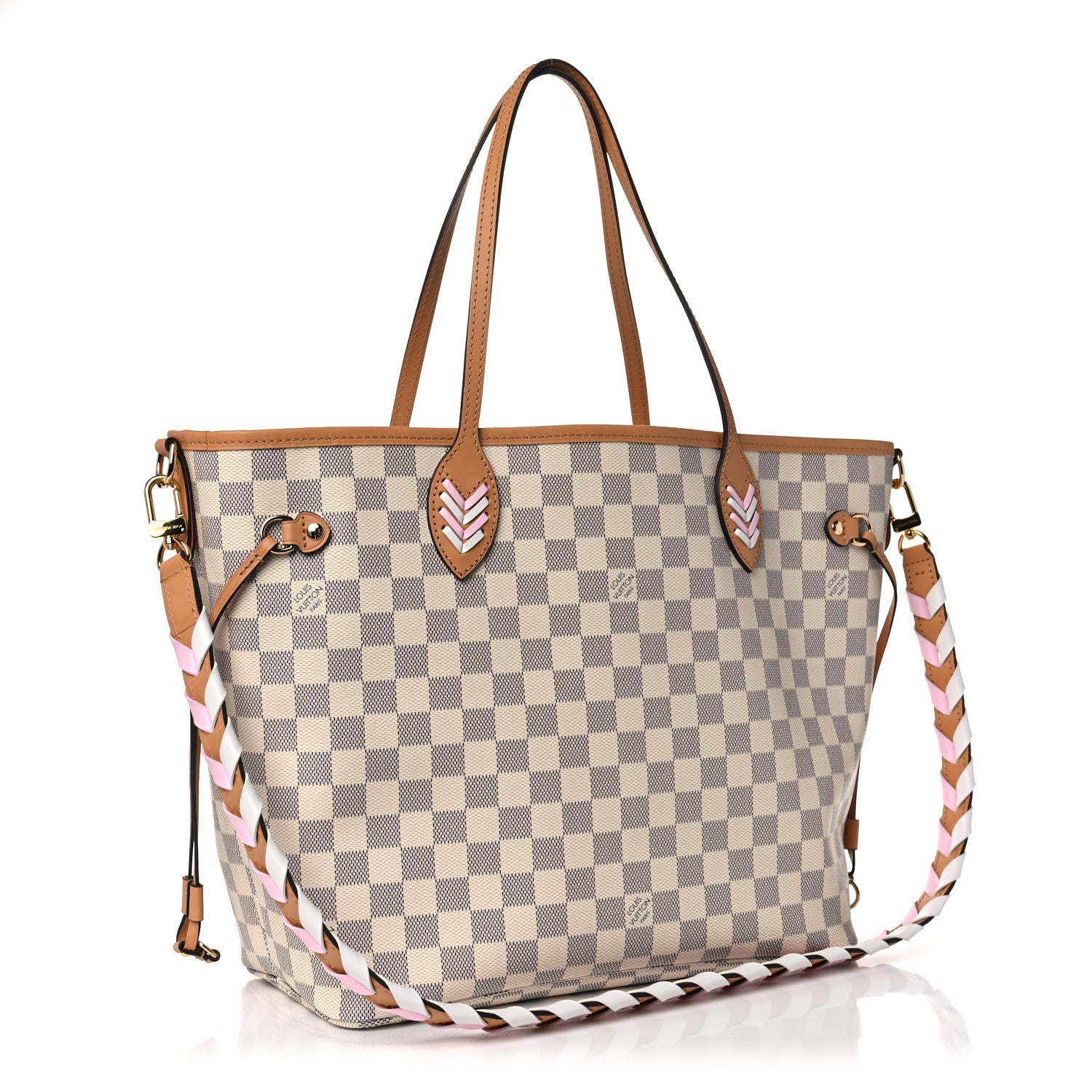 Louis Vuitton Damier Azur Braided Neverfull MM Orange 4 of 12