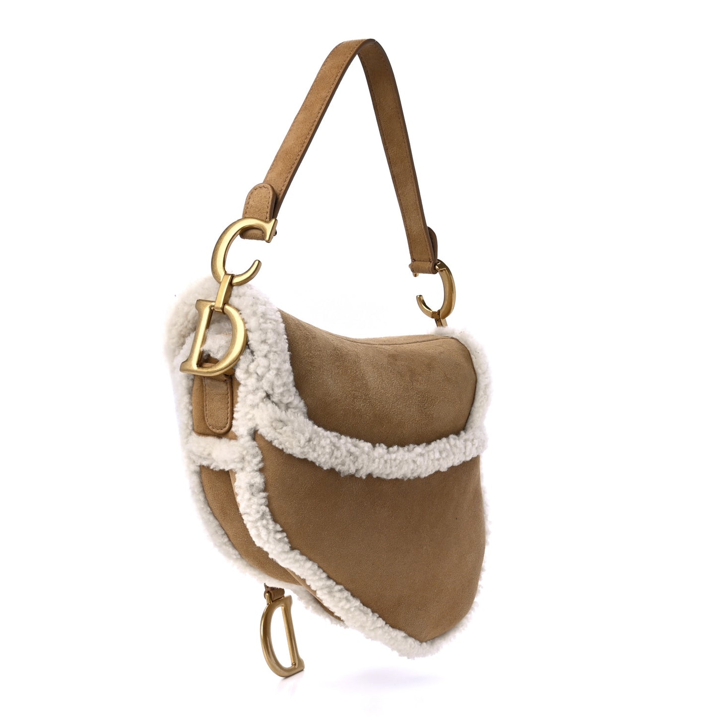 Shearling Saddle Bag Camel