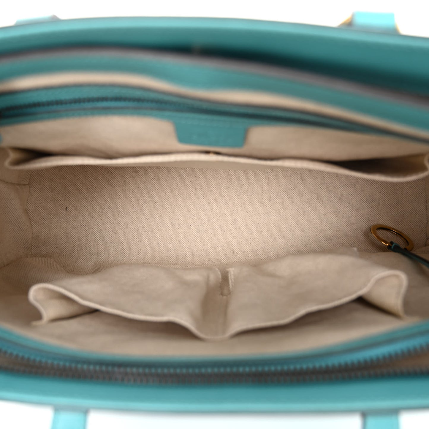 Textured Calfskin Medium Bright Bit Tote Blue