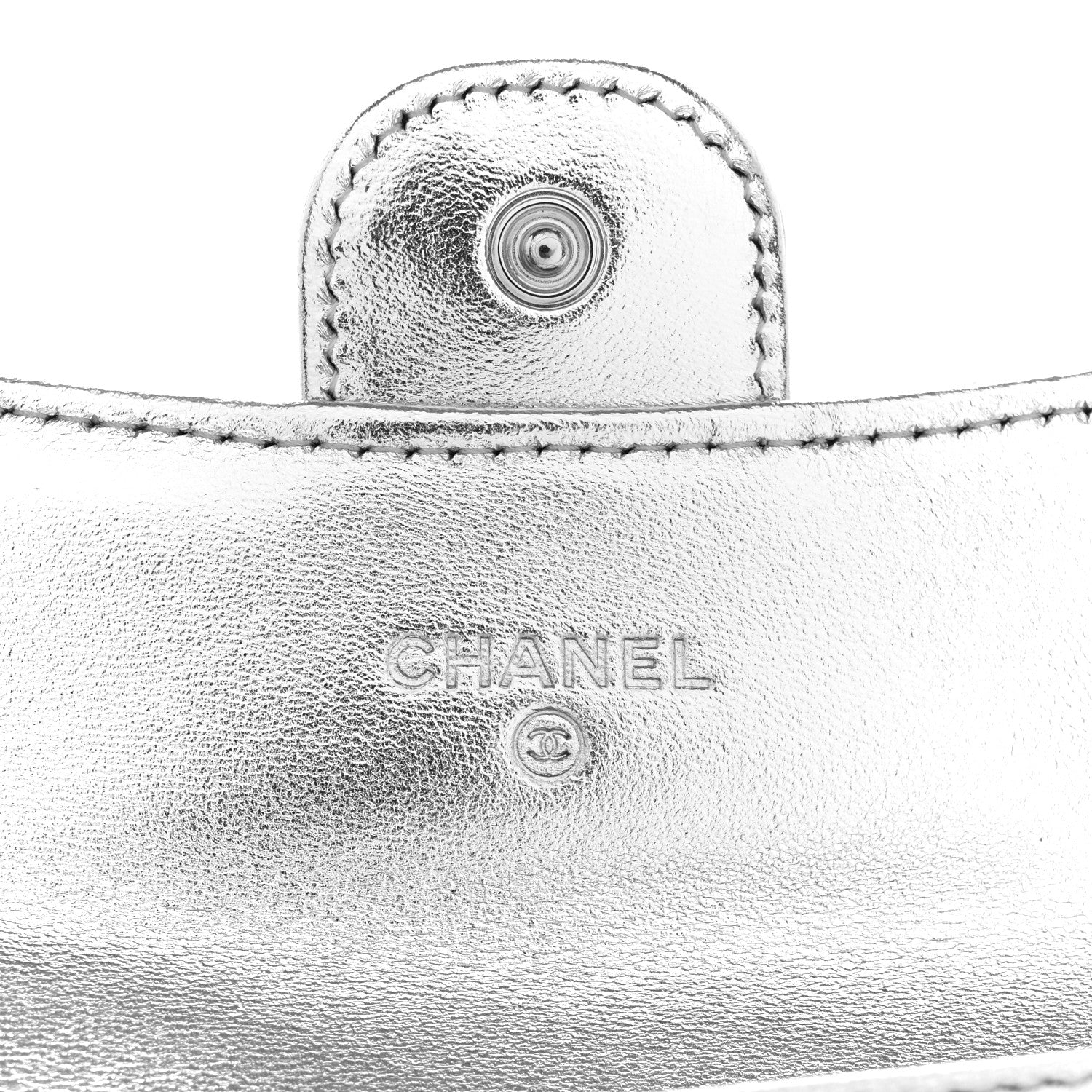 Chanel Gradient Metallic Calfskin Quilted Flap Card Holder Wallet Silver Blue Yellow Purple 6 of 8