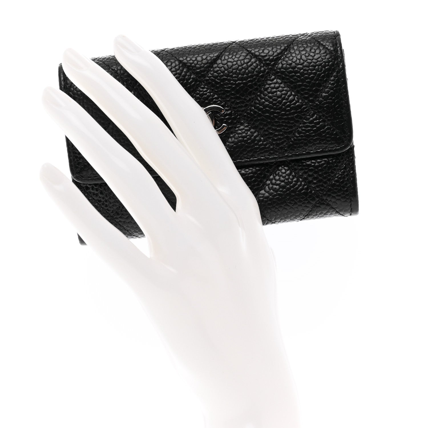 Chanel Caviar Quilted Flap Card Holder Wallet Black 2 of 8