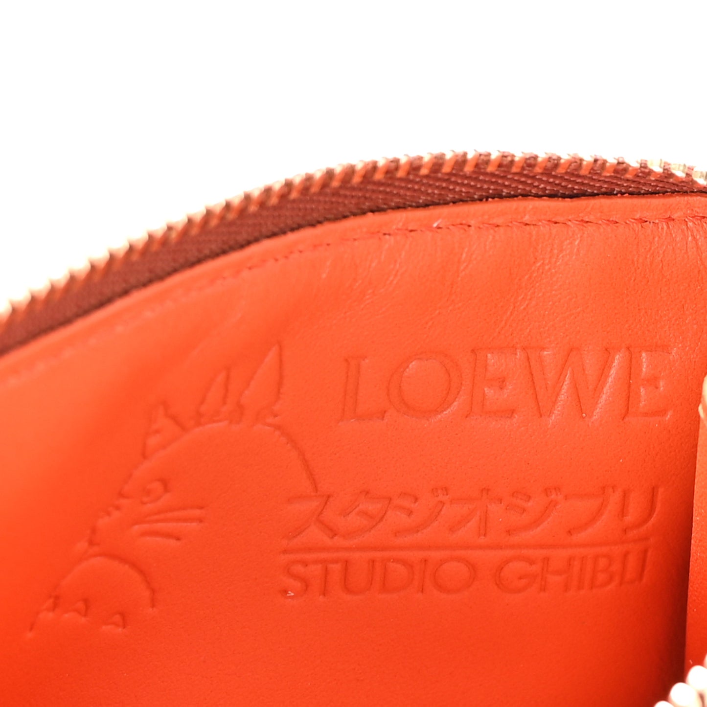 X HOWLS MOVING CASTLE Classic Calfskin Calcifer Coin Cardholder Rust