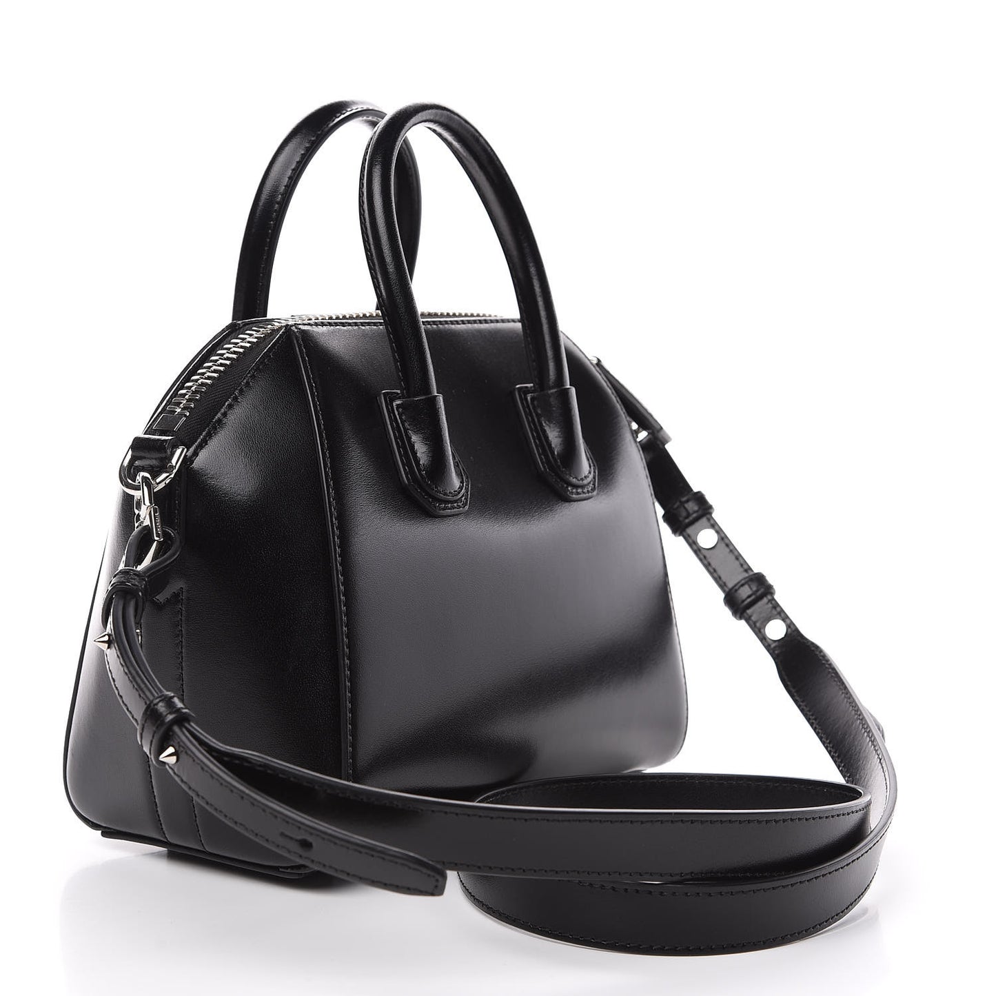 Shiny Lord Calfskin Mini Antigona Black