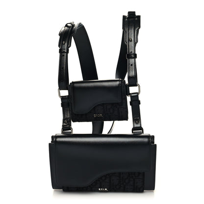 Christian Dior Oblique Smooth Calfskin Elite Shoulder Pouch Black 1 of 12