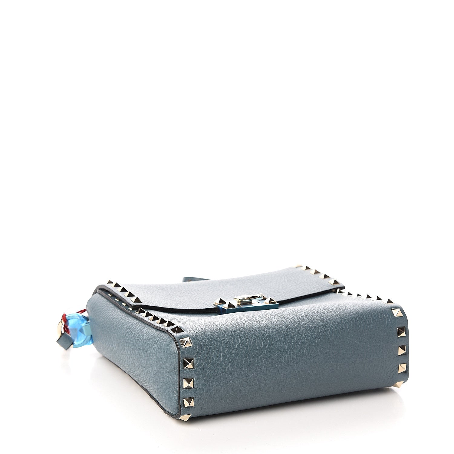 Valentino Garavani Pebbled Calfskin Rockstud Flip Lock Flap Messenger Bag Amadeus 3 of 8