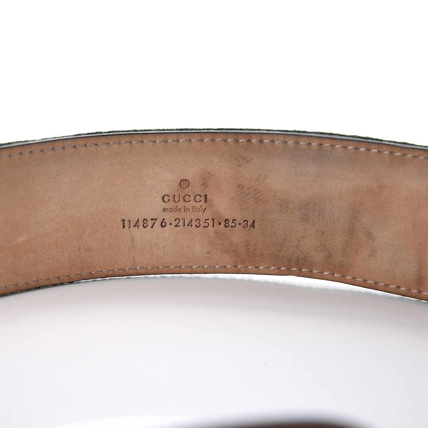 Gucci Calfskin Web Interlocking G Belt 85 34 4 of 8