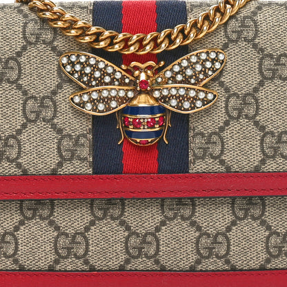 Gucci GG Supreme Monogram Web Queen Margaret Chain Wallet Red 7 of 9