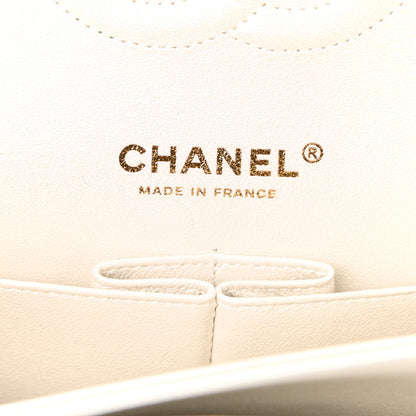 Chanel Iridescent Calfskin Quilted Medium Double Flap White 6 of 11