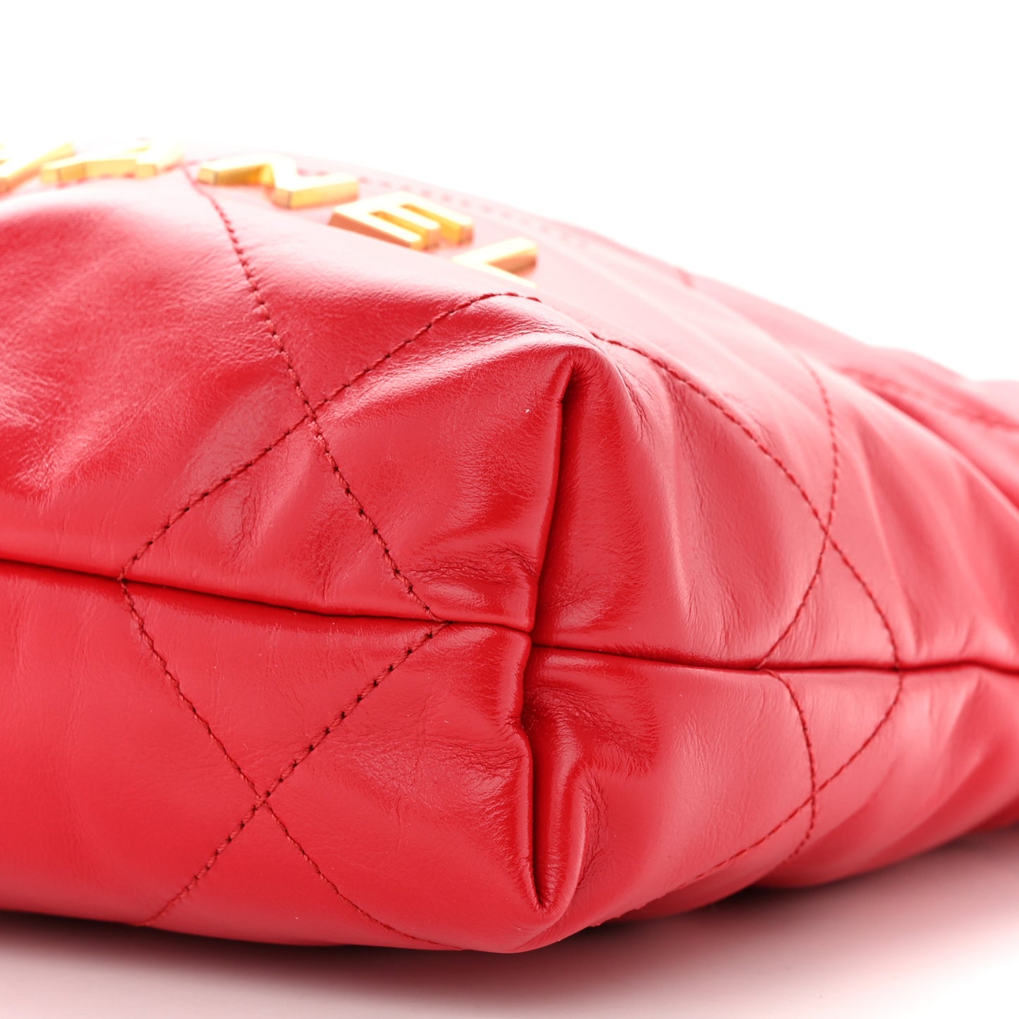 Shiny Calfskin Quilted Mini Chanel 22 Red