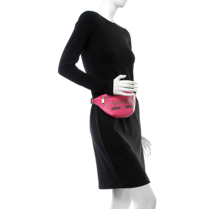 Gucci Grained Calfskin Small Logo Belt Bag Box Pink Green 2 of 8