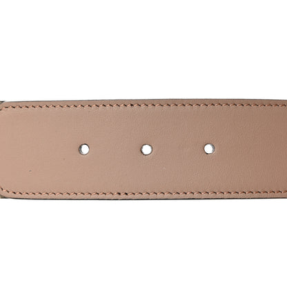 Gucci GG Supreme Monogram Matte Plutone Calfskin Double G 40mm Belt 95 38 Beige Ebony Porcelain Rose 4 of 5