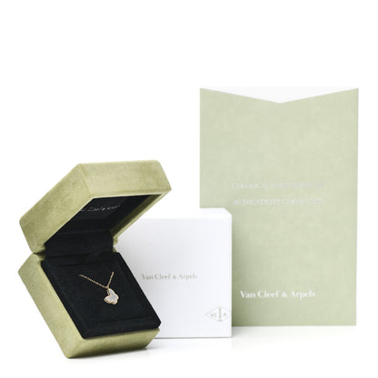 Van Cleef & Arpels 18K Yellow Gold Mother of Pearl Sweet Alhambra Butterfly Pendant Necklace 7 of 7