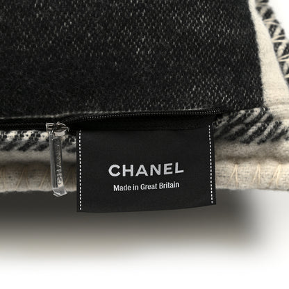 Chanel Merino Wool Cashmere CC Pillow Beige Black 3 of 3