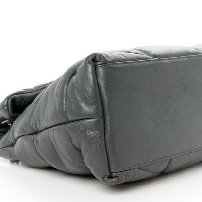Saint Laurent Lambskin Quilted Medium Loulou Puffer Monogram Chain Satchel Concrete 10 of 11