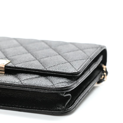 Chanel Caviar Quilted Golden Class Wallet On Chain WOC Black 11 of 11