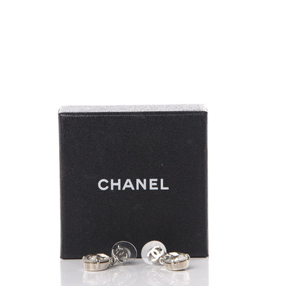Chanel Crystal CC Tear Drop Earrings Silver 5 of 5