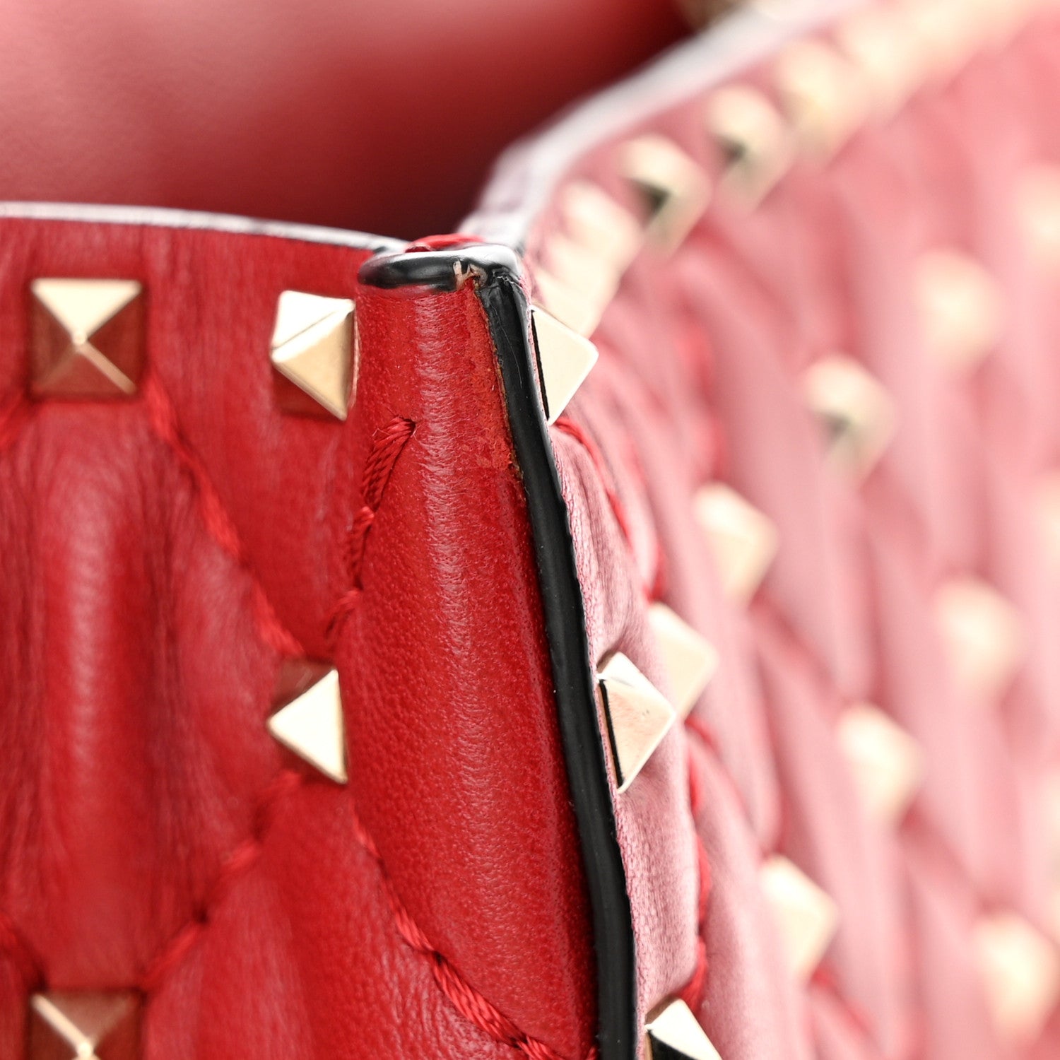 Valentino Garavani Lambskin Medium Rockstud Spike Shoulder Bag Red 13 of 13