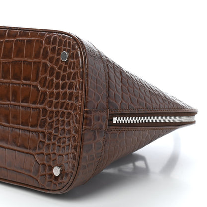 Burberry Crocodile Embossed Calfskin Large Bowler Bag Brown 8 of 8