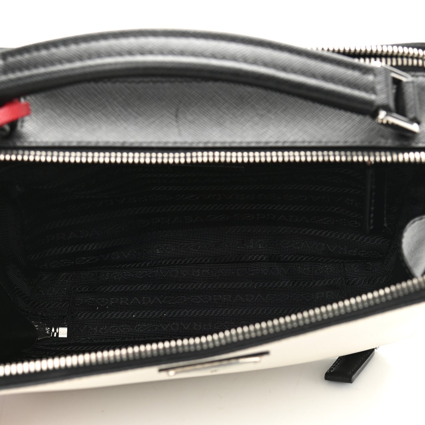 Saffiano Mens Brique Crossbody Bag White Black