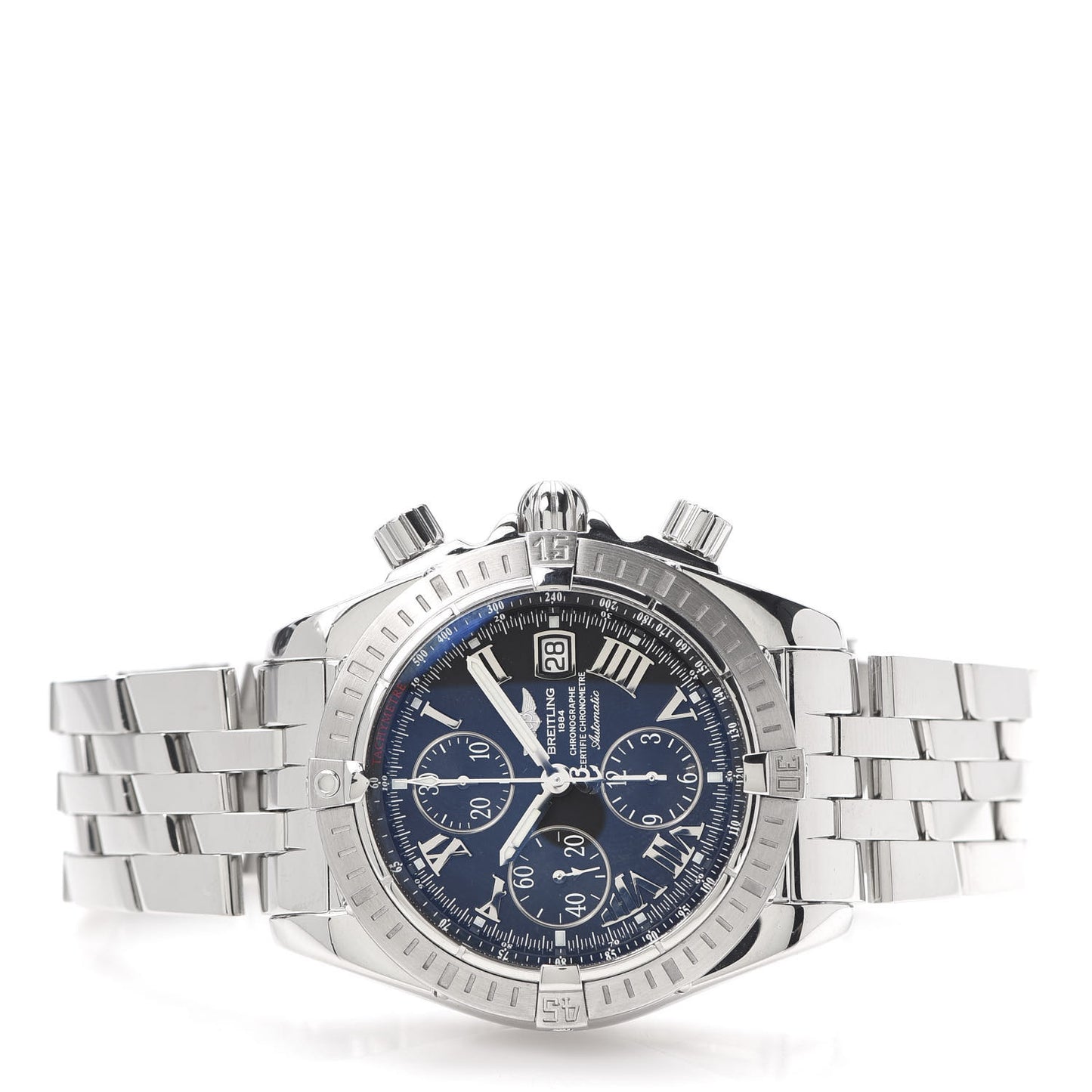 Stainless Steel 44mm Chronomat Evolution Automatic Watch Black A13356