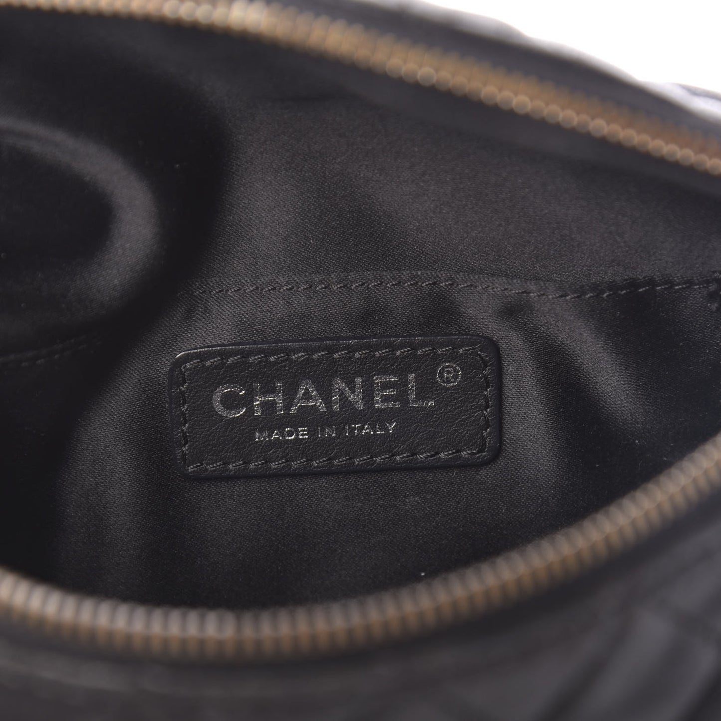 Lambskin Quilted Banane Waist Bag Fanny Pack Black