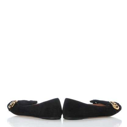 Gucci Kid Scamosciato GG Marmont Fringe Flats 37.5 Black 5 of 10
